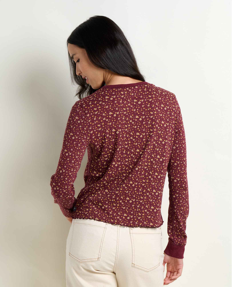 Toad and Co. Women's Foothill Pointelle LS Crew in Port Ditsy Print-1