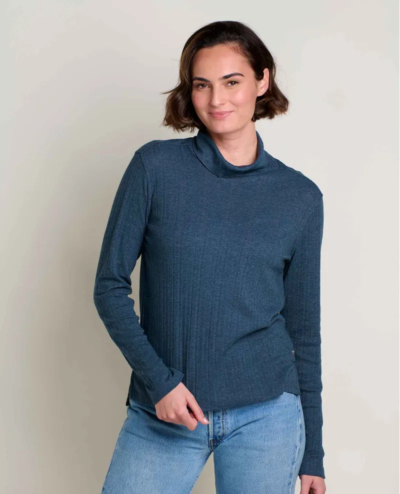 Toad and Co. Women's Foothill Pointelle LS Turtleneck in Midnight