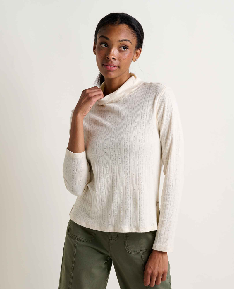 Toad and Co. Women's Foothill Pointelle LS Turtleneck in Salt