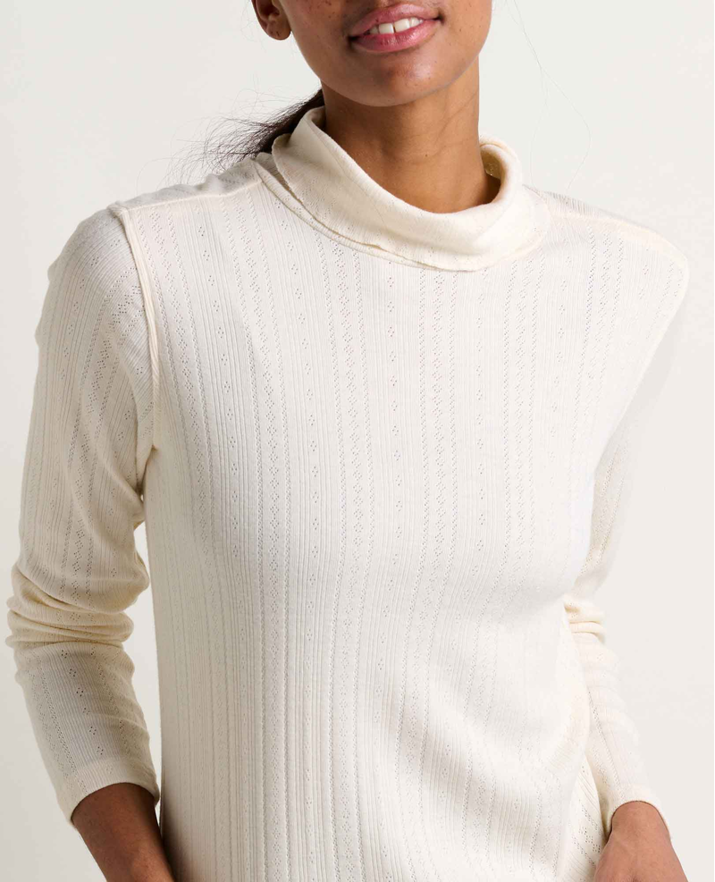 Toad and Co. Women's Foothill Pointelle LS Turtleneck in Salt-2