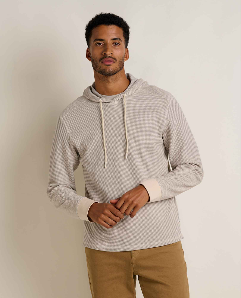 Toad and Co. Framer II Long Sleeve Hoodie in Heather Grey Stripe
