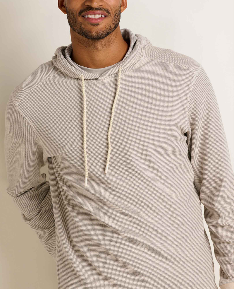 Toad and Co. Framer II Long Sleeve Hoodie in Heather Grey Stripe-2
