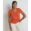 Toad and Co Women's Marley Short Sleeve V Tee in Burnt Ochre