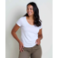 Toad and Co Women's Marley Short Sleeve V Tee in True White