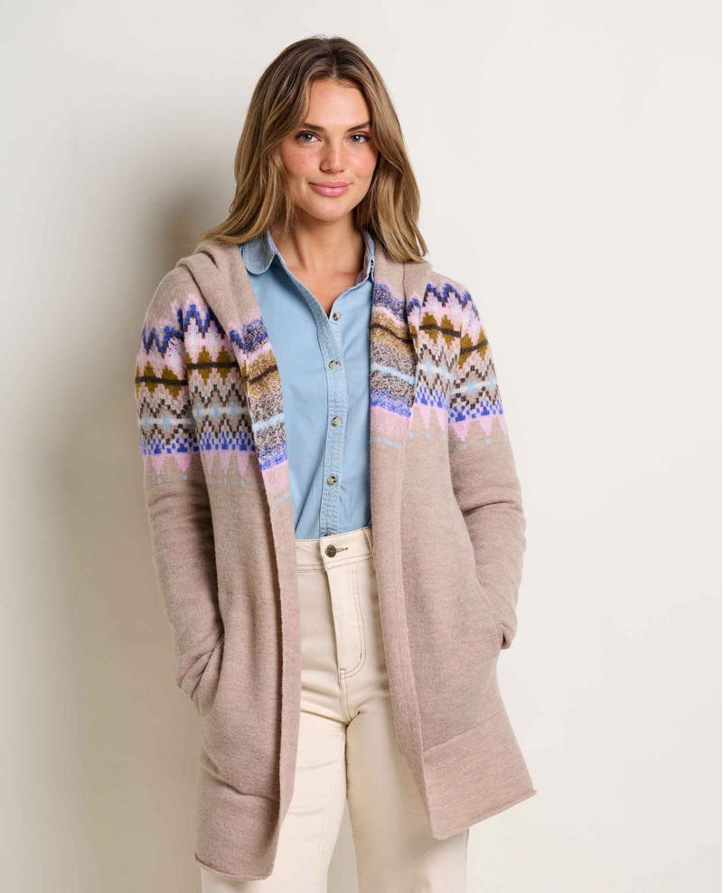 Toad and Co. Women's Heartfelt Merino Hoodie in London Fog Fair Isle