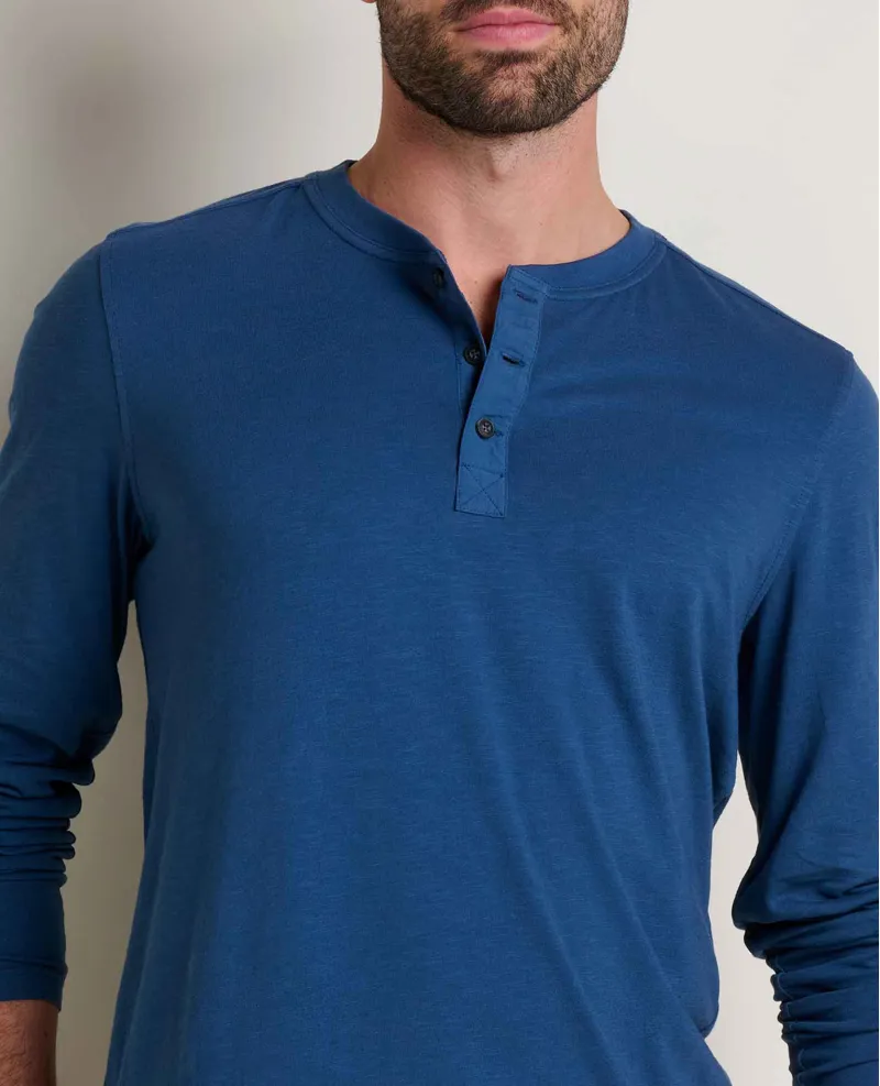 Toad and Co. Primo Long Sleeve Henley in Deep Sea-2