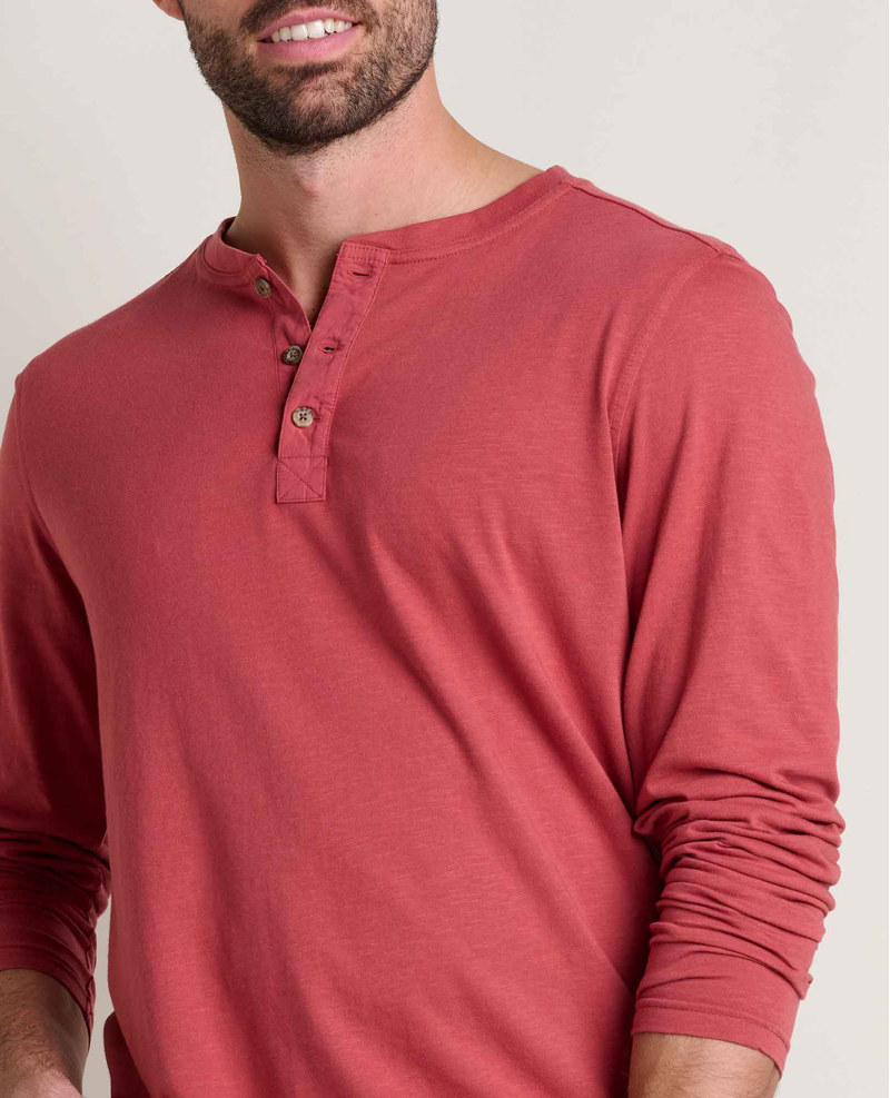 Toad and Co. Primo Long Sleeve Henley in Sundown-2