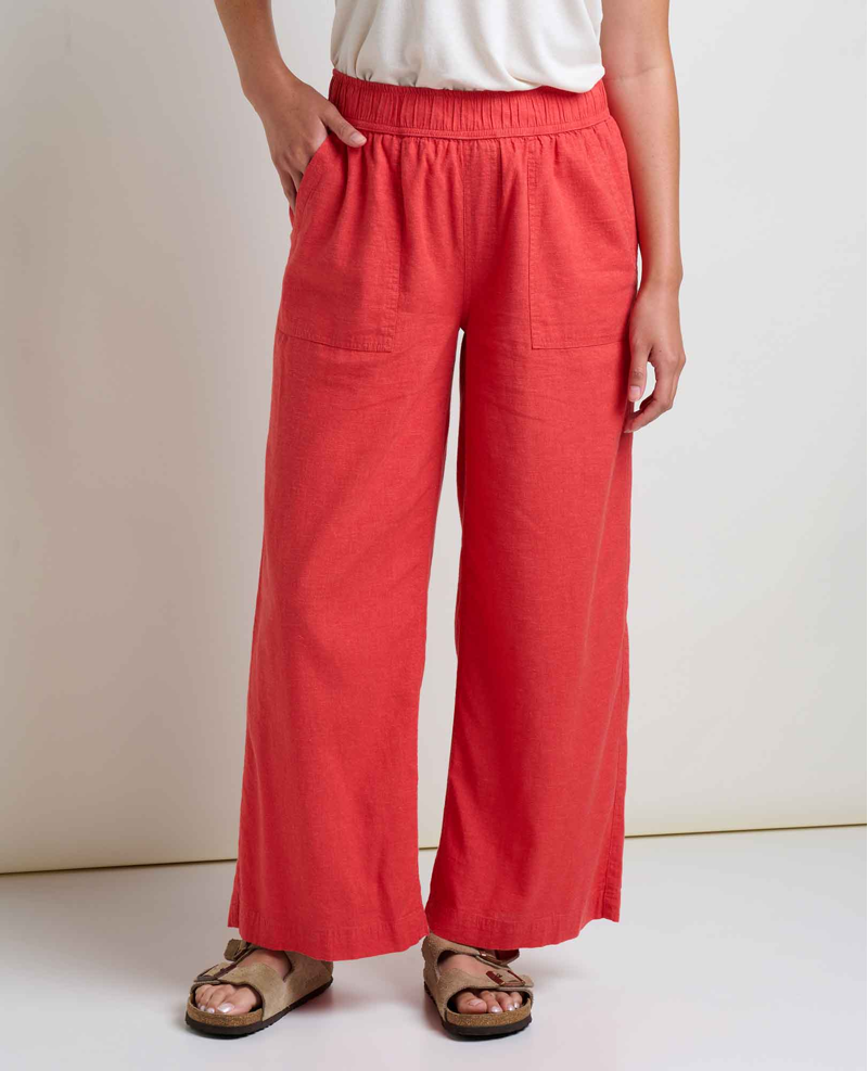 Toad and Co Women's Taj Hemp Wide Leg Pant in Salamander