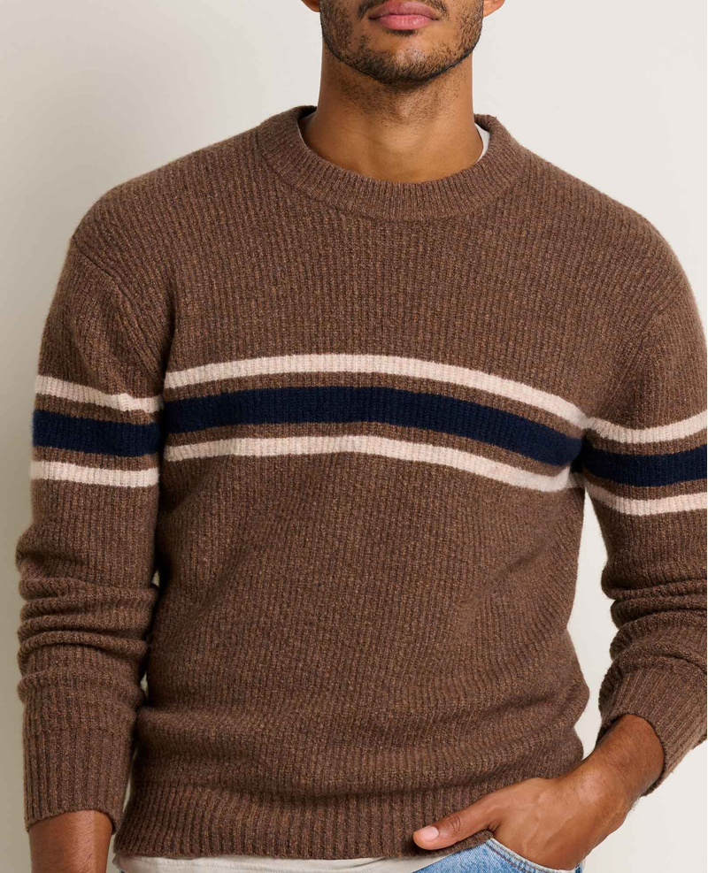 Toad and Co. Wasatch Crewneck Sweater in Chestnut Chest Stripe-2