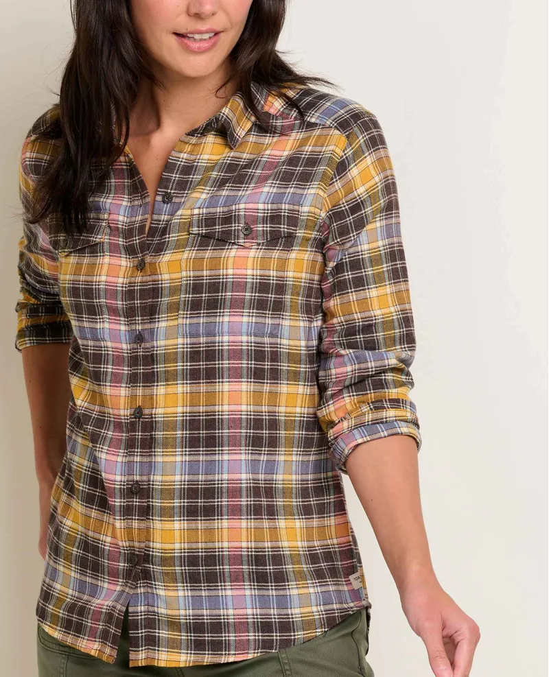 Toad and Co Women's Re-Form Flannel Shirt in Chestnut Check-3