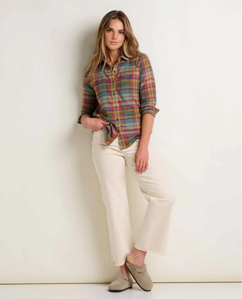Toad and Co Women's Re-Form Flannel Shirt in Yucca Madras-1