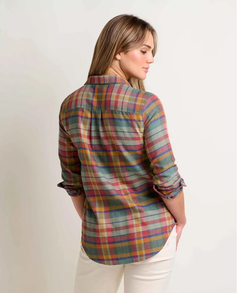Toad and Co Women's Re-Form Flannel Shirt in Yucca Madras-2