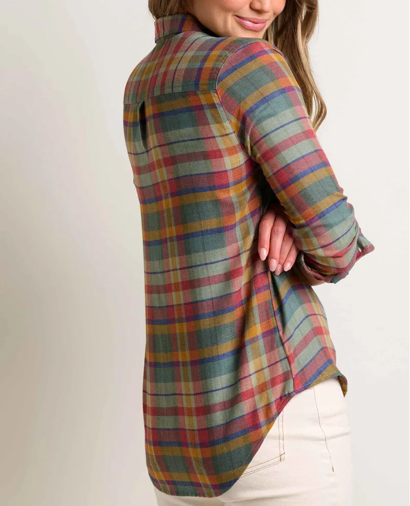 Toad and Co Women's Re-Form Flannel Shirt in Yucca Madras-3