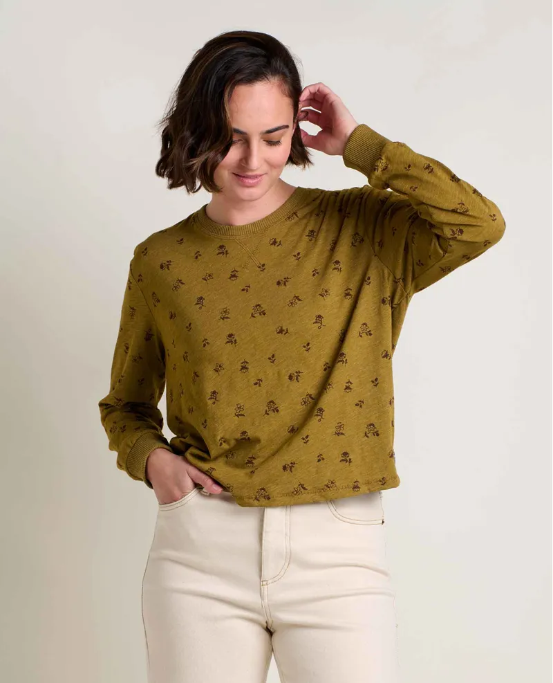 Toad and Co Women's Boundless Jersey LS Tee in Coyote Floral Print