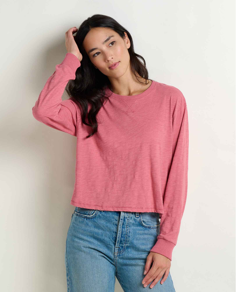 Toad and Co Women's Boundless Jersey LS Tee in Flamingo