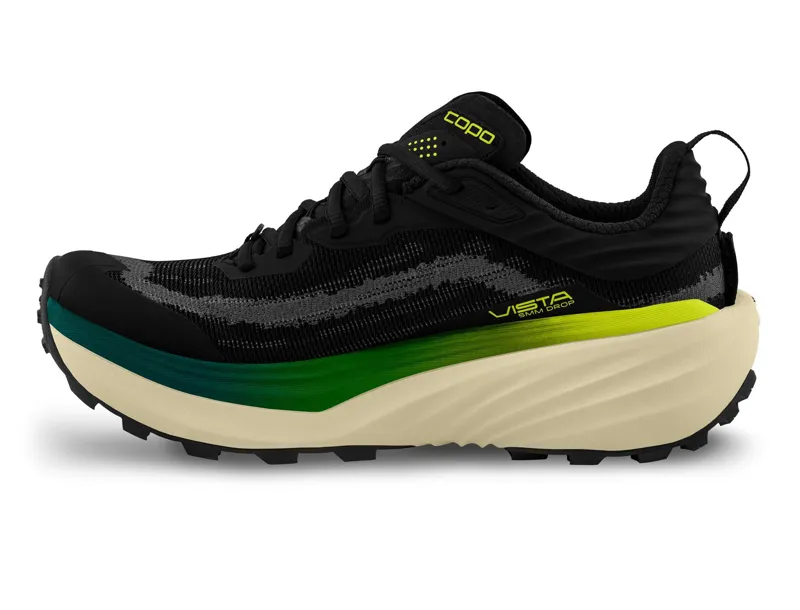 Topo Athletic Vista in Black/Lime-2
