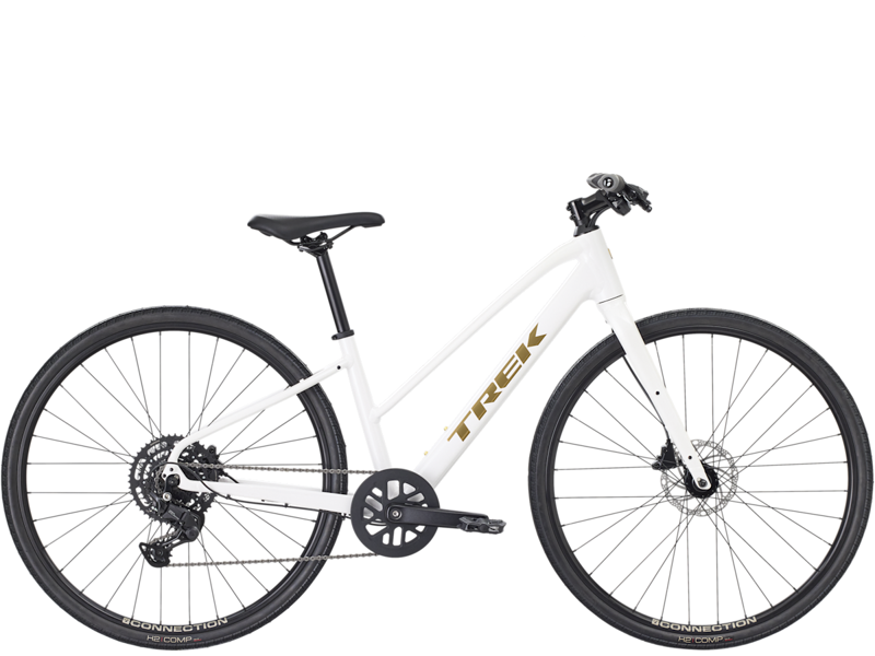 Trek FX 2 Midstep Gen 4 Hybrid Bike in Crystal White