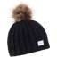 Turtle Fur Fifi Faux Fur Pom Merino Wool Hat in Black