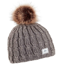 Turtle Fur Fifi Faux Fur Pom Merino Wool Hat in Grey