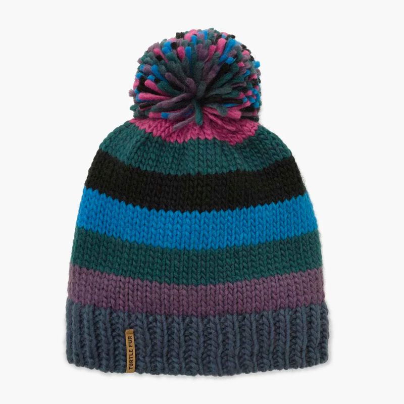 Turtle Fur Jupiter Pom Hat in Ocean
