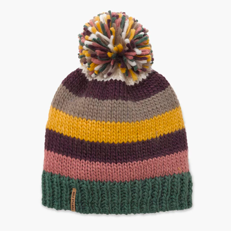 Turtle Fur Jupiter Pom Hat in Olive