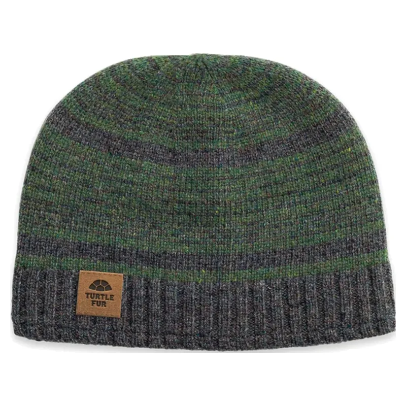 Turtle Fur Lambswool Schist Beanie in Dark Green