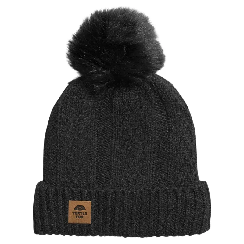 Turtle Fur Lindsey Recycled Pom Beanie in Black