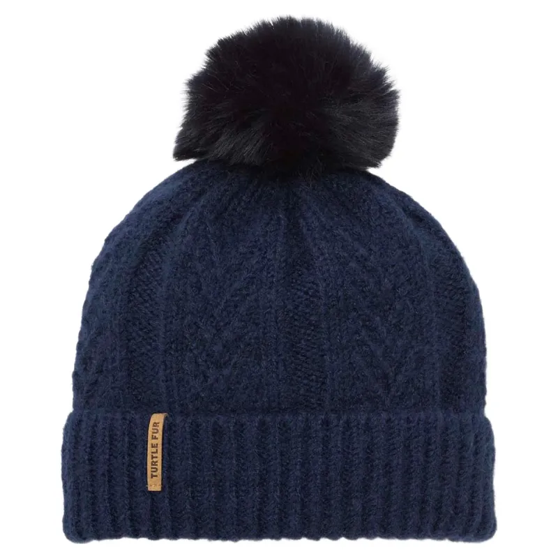 Turtle Fur Lindsey Recycled Pom Beanie in Navy