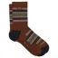 Wide Open Multi Stripe Micro Crew Midweight Cushion Socks In Chestnut