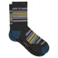 Wide Open Multi Stripe Micro Crew Midweight Cushion Socks In Charcoal
