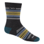 Wide Open Multi Stripe Midweight Micro Crew Sock in Charcoal