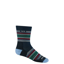 Wide Open Multi Stripe Midweight Micro Crew Sock in Eclipse