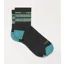 Wide Open Women's Multi Stripe MW Micro Crew Sock in Charcoal