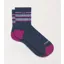 Wide Open Women's Multi Stripe MW Micro Crew Sock in Denim