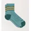 Wide Open Women's Multi Stripe MW Micro Crew Sock in Light Teal