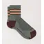 Wide Open Women's Multi Stripe MW Micro Crew Sock in Taupe