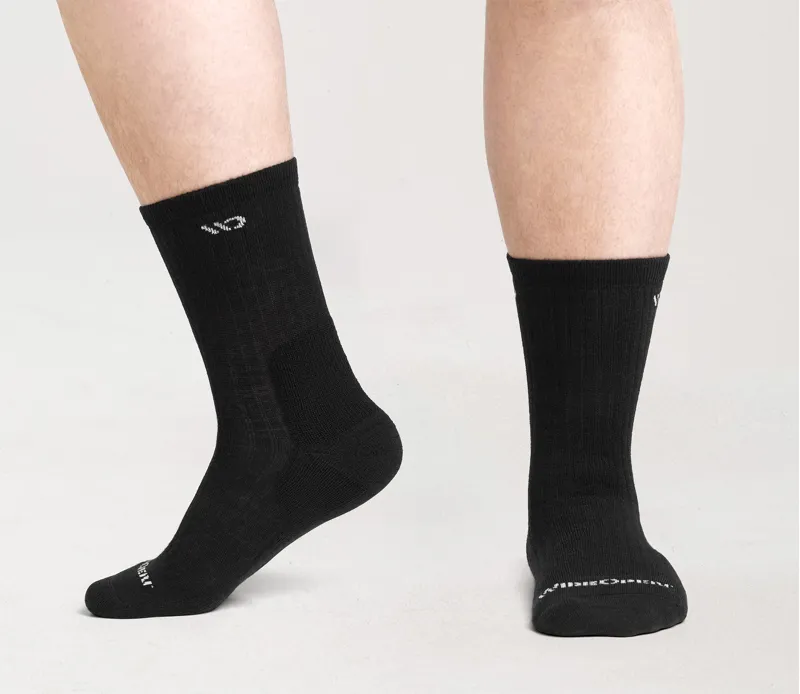 Wide Open Solid Midweight Micro Crew Sock in Black