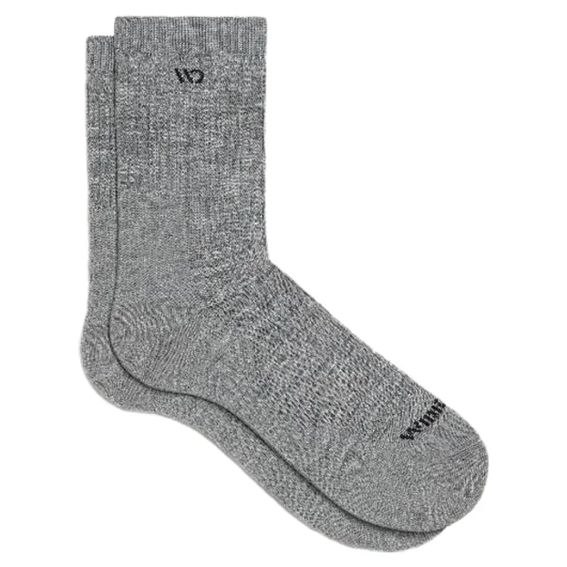 Wide Open Solid Midweight Micro Crew Sock in Light Gray