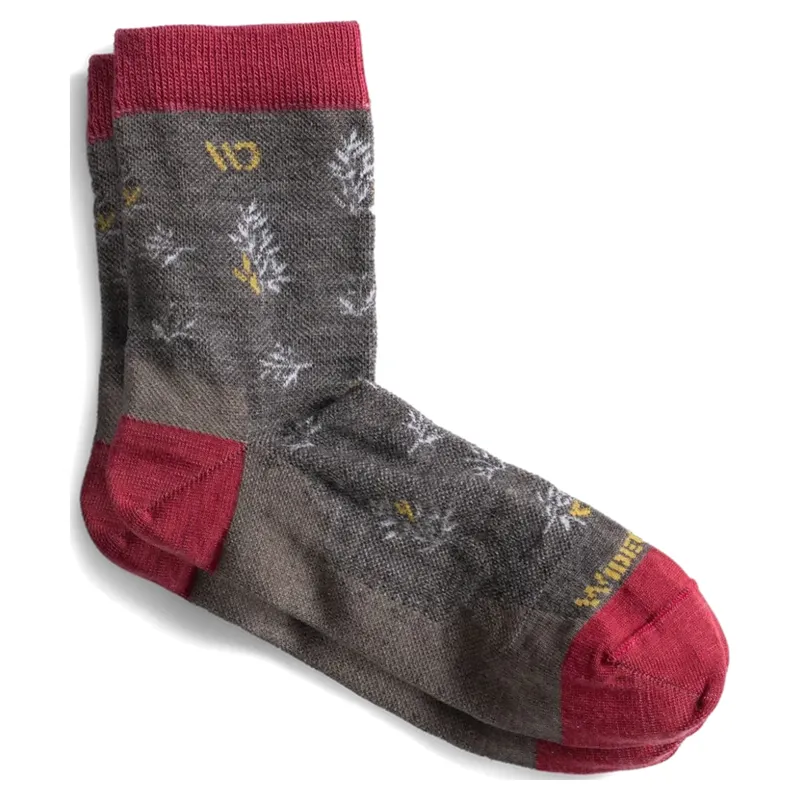 Wide Open Women's Foliage Lightweight Micro Crew Socks in Taupe