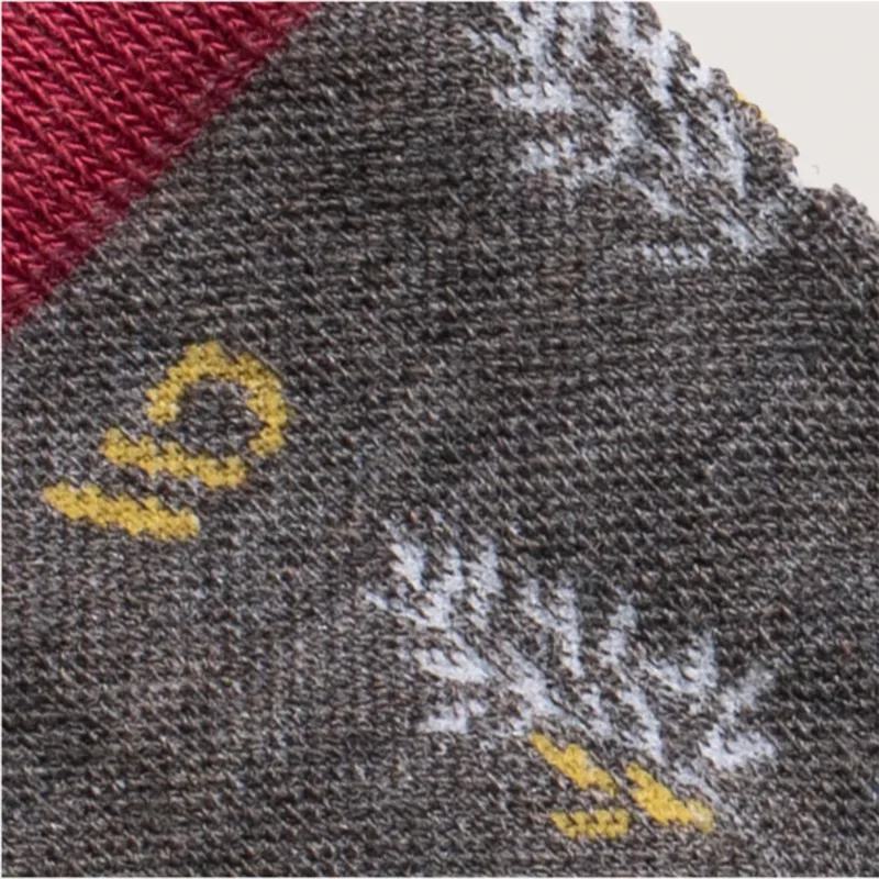 Wide Open Women's Foliage Lightweight Micro Crew Socks in Taupe-1