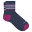 Wide Open Women's Multi Stripe Micro Crew Socks in Denim