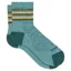 Wide Open Women's Multi Stripe Micro Crew Socks in Light Teal