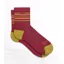 Wide Open Women's Multi Stripe MW Micro Crew Sock in Cranberry