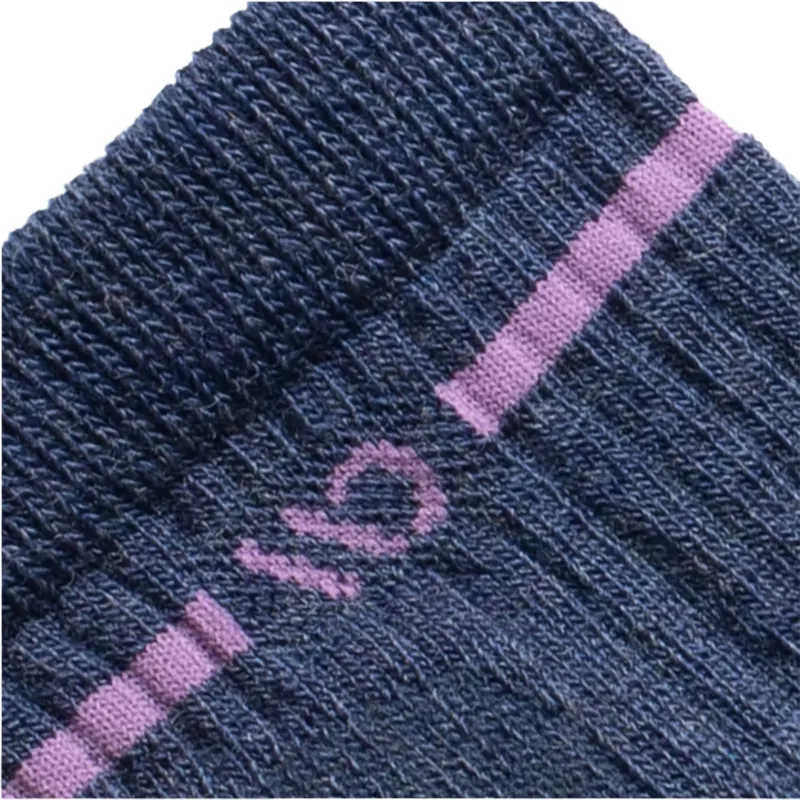 Wide Open Women's Single Stripe Quarter Socks in Denim-1