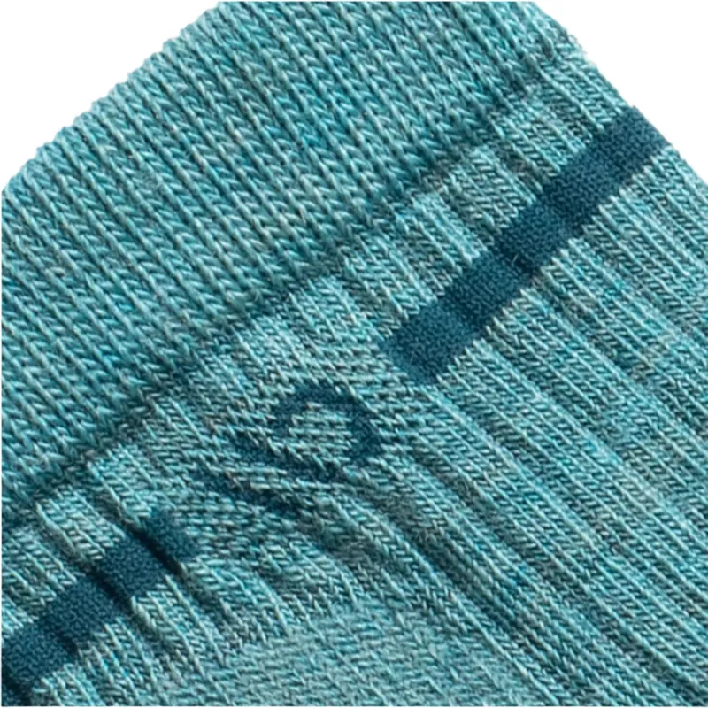 Wide Open Women's Single Stripe Quarter Socks in Light Teal-1