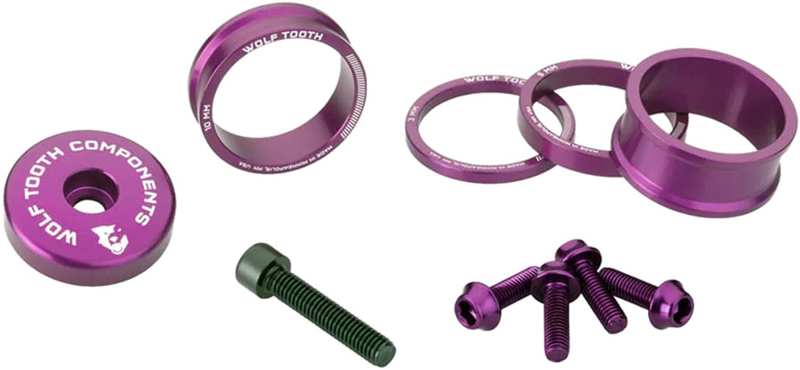 Wolf Tooth Headset BlingKit 3/5/10/15mm w/Top Cap in Ultraviolet