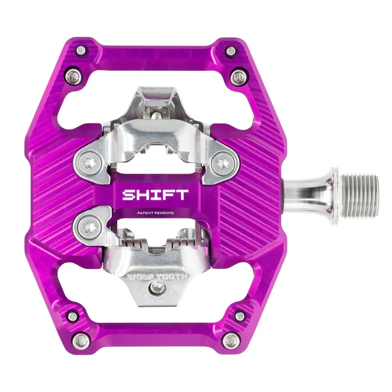 Wolf Tooth Shift Gravity Clipless Pedal in Ultraviolet Purple-1
