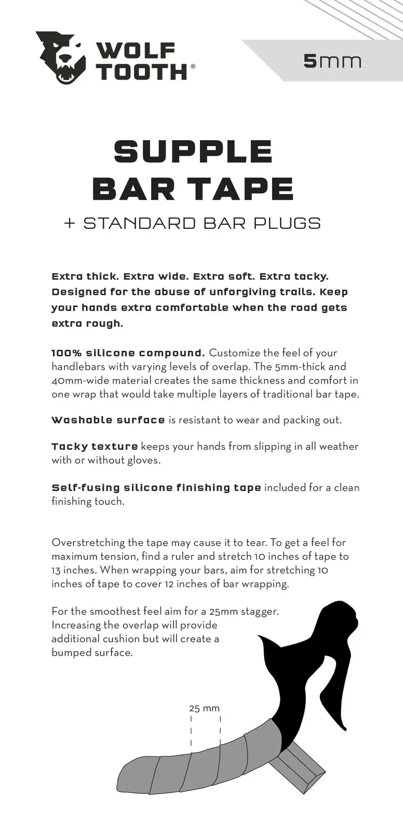 Wolf Tooth Supple Bar Tape in Black-2