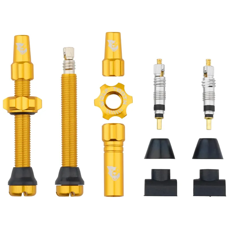 Wolf Tooth 44mm Tubeless Presta Valve Stem Kit in Gold
