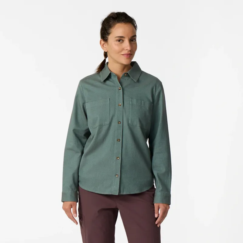 Royal Robbins Women's Lieback Button-Up L/S Shirt in Mineral Heather-3